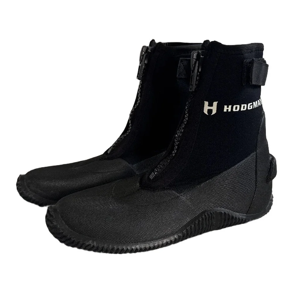 Hodgman Neoprene Wading Boots Mens 8 Black Zip Up Fishing Shoes B37595-NEO